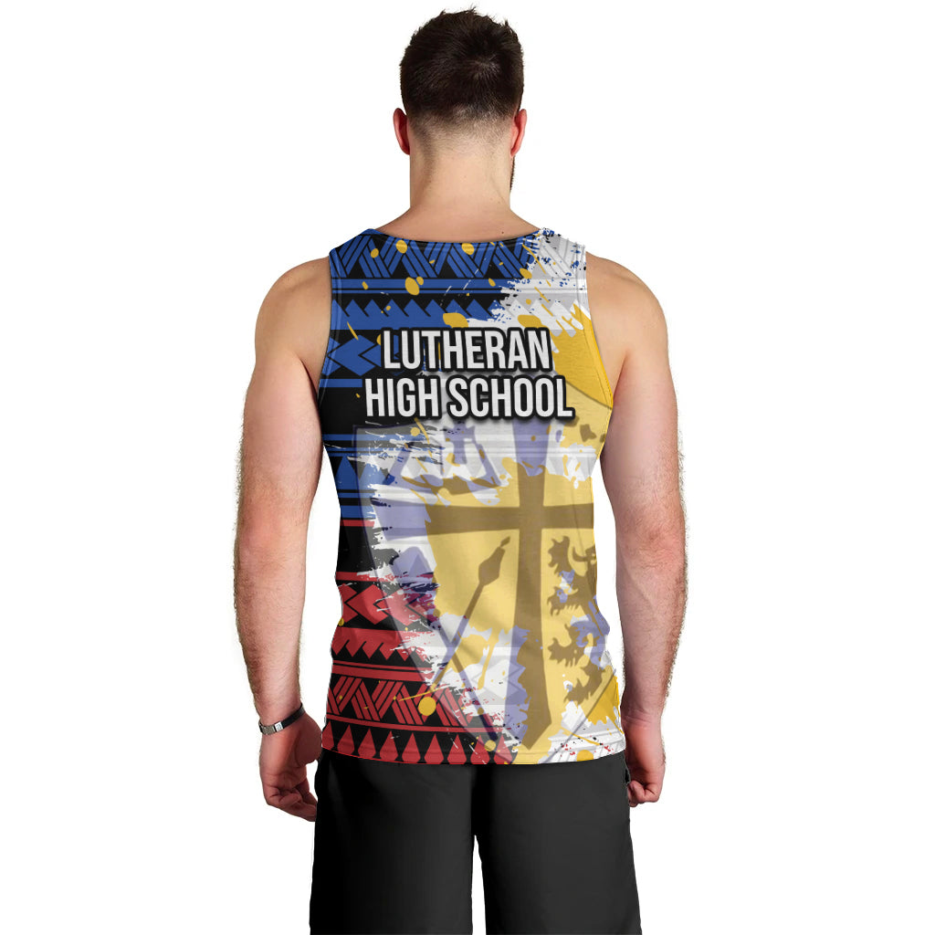 Hawaii Lutheran High School Men Tank Top Kakau Pattern Splash Style LT03 - Polynesian Pride