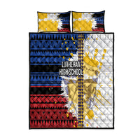 Hawaii Lutheran High School Quilt Bed Set Kakau Pattern Splash Style LT03 Red - Polynesian Pride