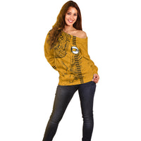 Nanakuli High and Intermediate School Off Shoulder Sweater Tribal Kakau Pattern LT03 - Polynesian Pride