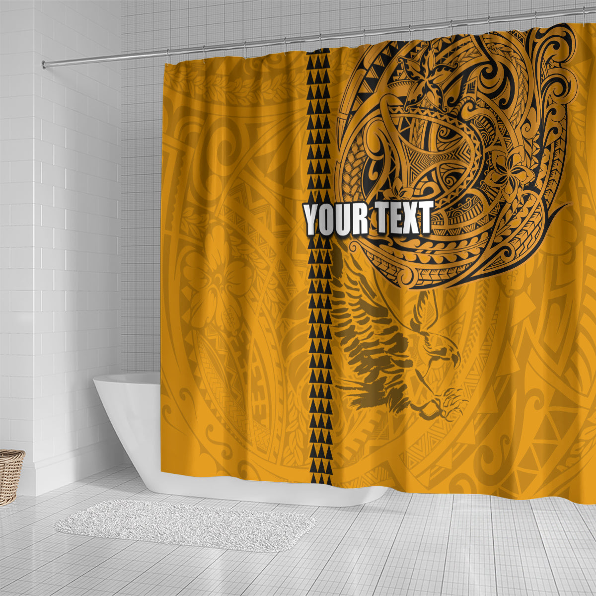 Nanakuli High and Intermediate School Shower Curtain Tribal Kakau Pattern LT03 - Polynesian Pride