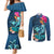 Hawaii Couples Matching Mermaid Dress and Long Sleeve Button Shirt Whale Mix Hibiscus and Kanaka Maoli Blue Version LT03 Blue - Polynesian Pride