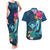 Hawaii Couples Matching Tank Maxi Dress and Hawaiian Shirt Whale Mix Hibiscus and Kanaka Maoli Blue Version LT03 Blue - Polynesian Pride