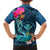 Hawaii Kid Hawaiian Shirt Whale Mix Hibiscus and Kanaka Maoli Blue Version LT03 - Polynesian Pride