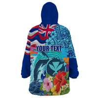 Hawaii Race For Whales Wearable Blanket Hoodie Flag and Polynesian Hibiscus LT03 - Polynesian Pride