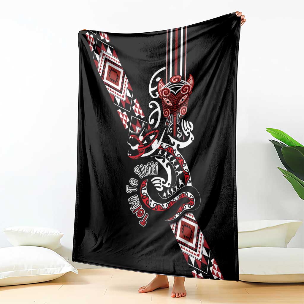 Aotearoa Toitu Te Tiriti-Honour the Treaty Blanket Maori Taniwha Haka with Taniko and Tukutuku