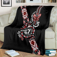 Aotearoa Toitu Te Tiriti-Honour the Treaty Blanket Maori Taniwha Haka with Taniko and Tukutuku