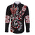 Aotearoa Toitu Te Tiriti-Honour the Treaty Family Matching Off The Shoulder Long Sleeve Dress and Hawaiian Shirt Maori Taniwha Haka with Taniko and Tukutuku