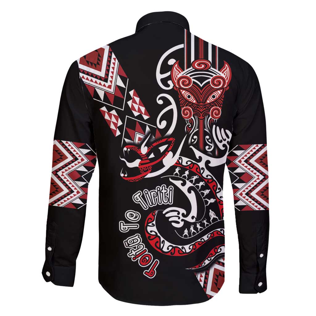 Aotearoa Toitu Te Tiriti-Honour the Treaty Family Matching Puletasi and Hawaiian Shirt Maori Taniwha Haka with Taniko and Tukutuku