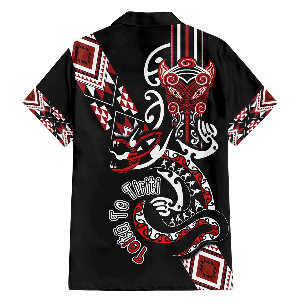 Aotearoa Toitu Te Tiriti-Honour the Treaty Family Matching Tank Maxi Dress and Hawaiian Shirt Maori Taniwha Haka with Taniko and Tukutuku