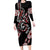 Aotearoa Toitu Te Tiriti-Honour the Treaty Long Sleeve Bodycon Dress Maori Taniwha Haka with Taniko and Tukutuku