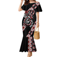 Aotearoa Toitu Te Tiriti-Honour the Treaty Mermaid Dress Maori Taniwha Haka with Taniko and Tukutuku