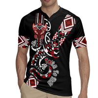 Aotearoa Toitu Te Tiriti-Honour the Treaty Rugby Jersey Maori Taniwha Haka with Taniko and Tukutuku