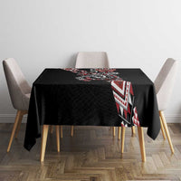 Aotearoa Toitu Te Tiriti-Honour the Treaty Tablecloth Maori Taniwha Haka with Taniko and Tukutuku