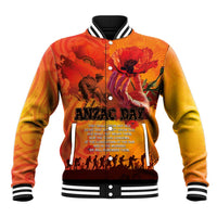 Australia and New Zealand ANZAC Day Baseball Jacket Soldiers Memories - Red Poppies with Aboriginal and Maori Art