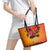 Australia and New Zealand ANZAC Day Leather Tote Bag Soldiers Memories - Red Poppies with Aboriginal and Maori Art