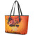 Australia and New Zealand ANZAC Day Leather Tote Bag Soldiers Memories - Red Poppies with Aboriginal and Maori Art