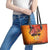 Australia and New Zealand ANZAC Day Leather Tote Bag Soldiers Memories - Red Poppies with Aboriginal and Maori Art