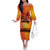 Australia and New Zealand ANZAC Day Off The Shoulder Long Sleeve Dress Soldiers Memories - Red Poppies with Aboriginal and Maori Art