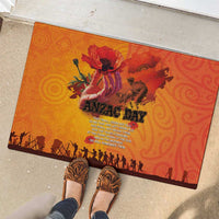 Australia and New Zealand ANZAC Day Rubber Doormat Soldiers Memories - Red Poppies with Aboriginal and Maori Art