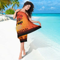 Australia and New Zealand ANZAC Day Sarong Soldiers Memories - Red Poppies with Aboriginal and Maori Art