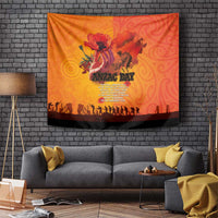 Australia and New Zealand ANZAC Day Tapestry Soldiers Memories - Red Poppies with Aboriginal and Maori Art