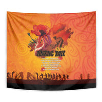 Australia and New Zealand ANZAC Day Tapestry Soldiers Memories - Red Poppies with Aboriginal and Maori Art