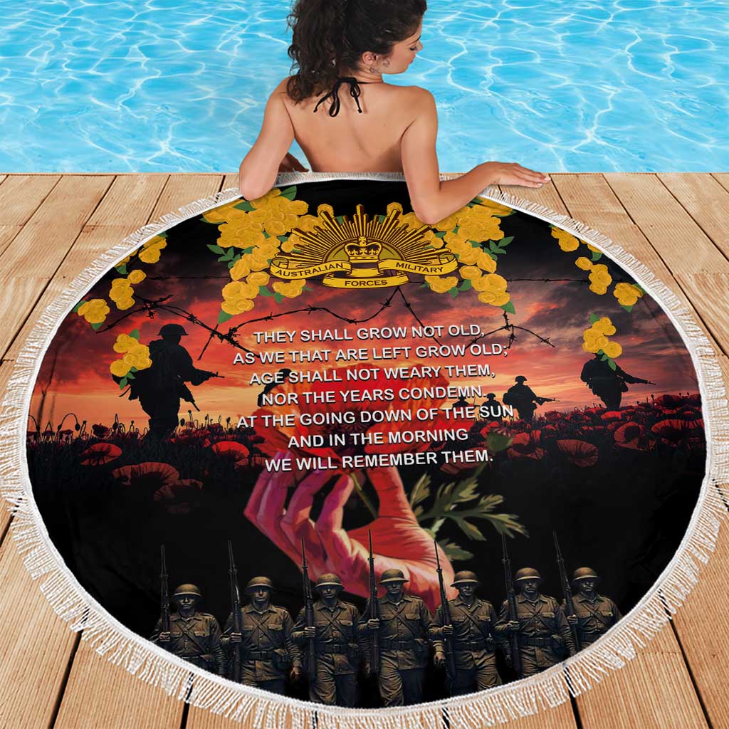 Australia ANZAC Day Beach Blanket Forever in My Thoughts