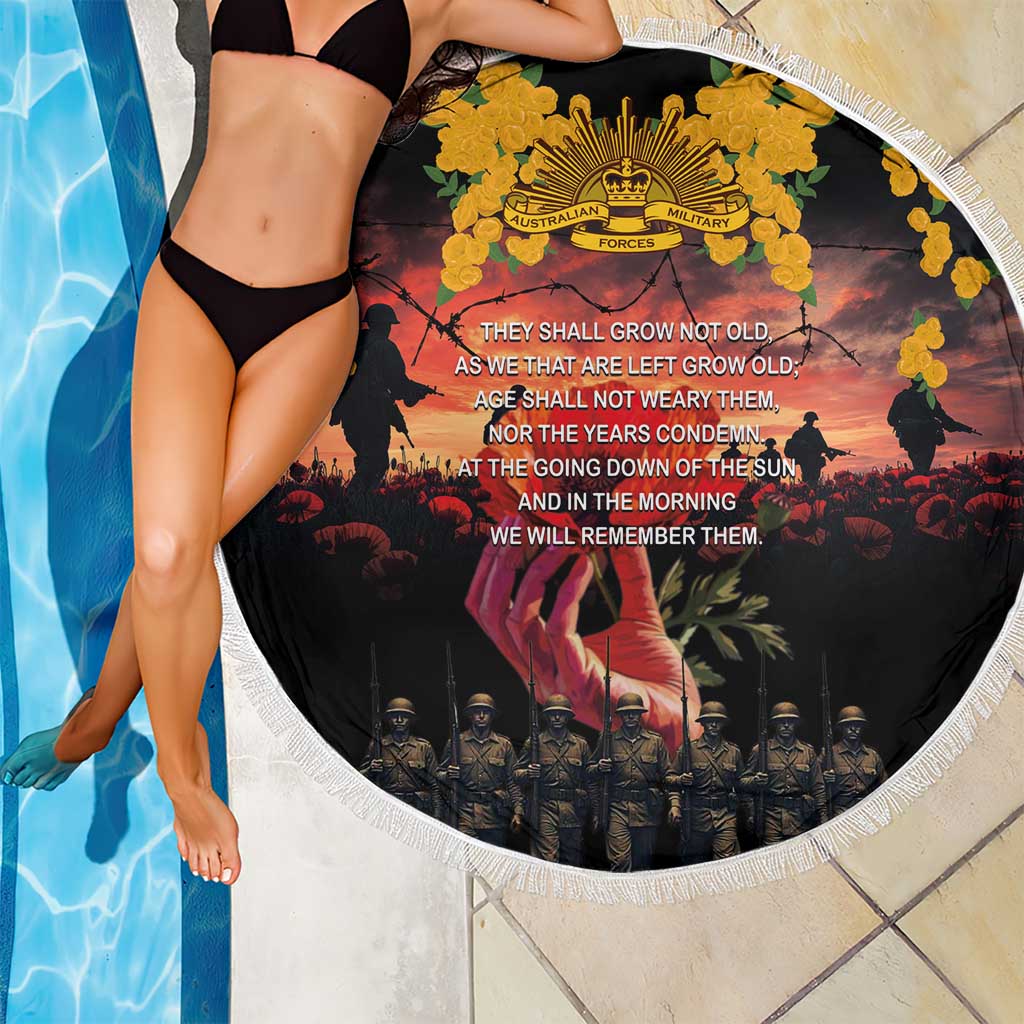 Australia ANZAC Day Beach Blanket Forever in My Thoughts