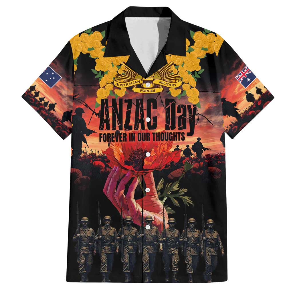 Australia ANZAC Day Family Matching Long Sleeve Bodycon Dress and Hawaiian Shirt Forever in My Thoughts