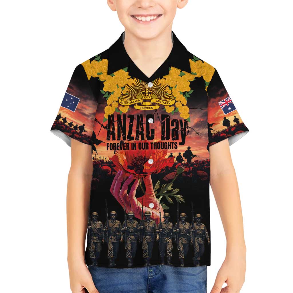 Australia ANZAC Day Family Matching Tank Maxi Dress and Hawaiian Shirt Forever in My Thoughts