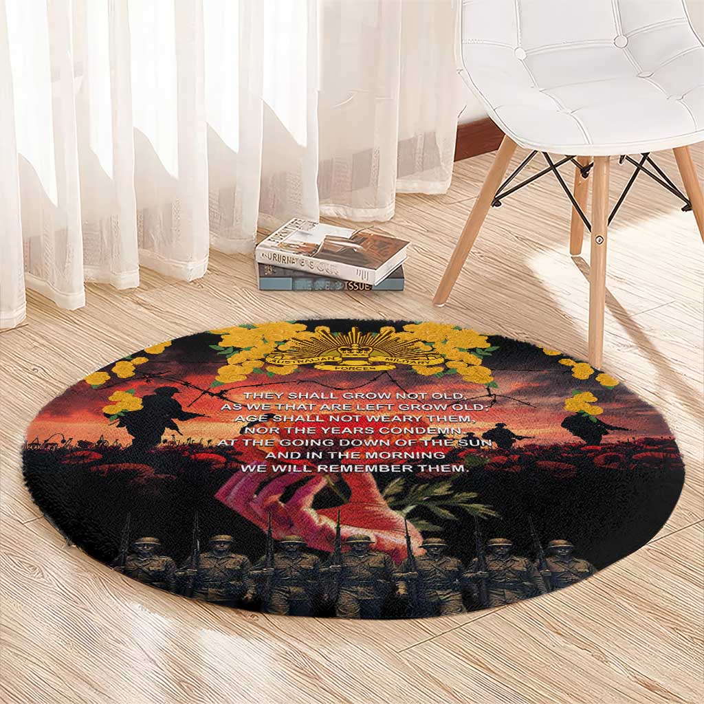 Australia ANZAC Day Round Carpet Forever in My Thoughts