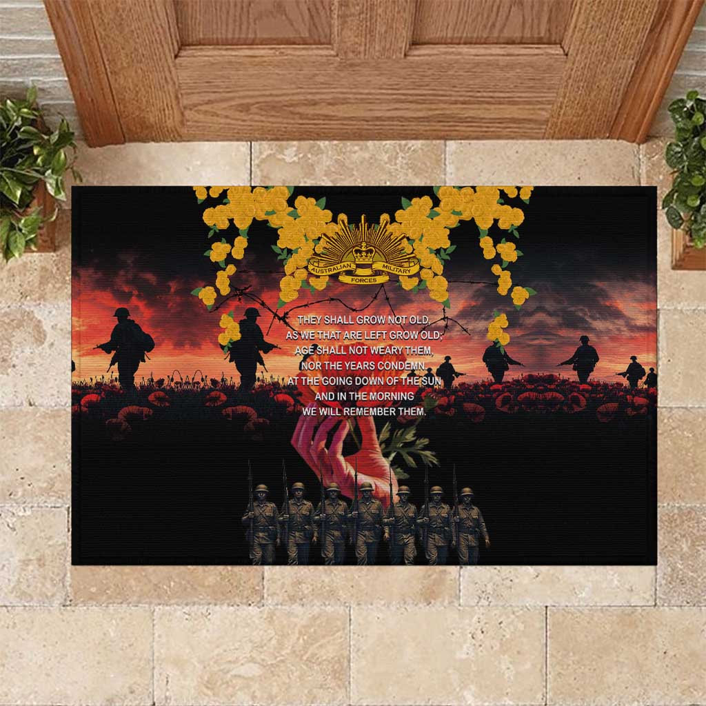 Australia ANZAC Day Rubber Doormat Forever in My Thoughts