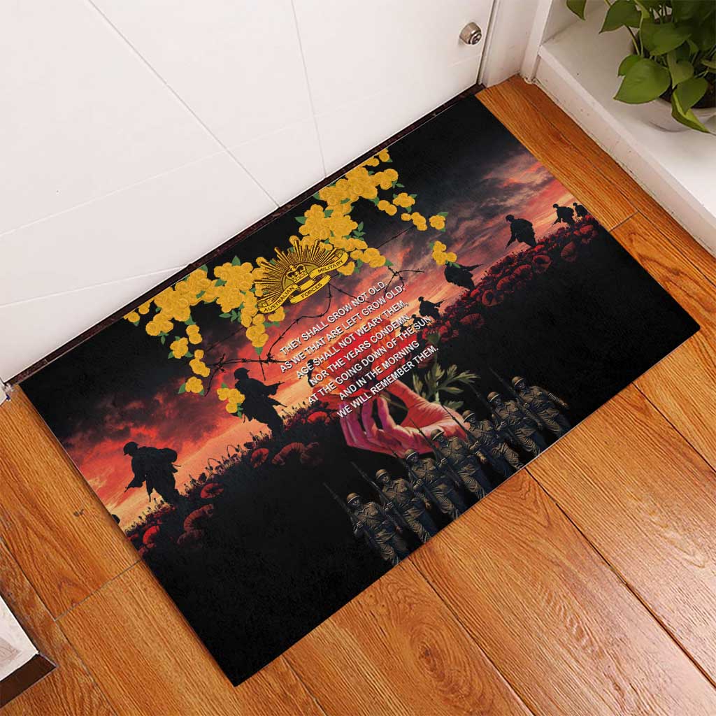 Australia ANZAC Day Rubber Doormat Forever in My Thoughts