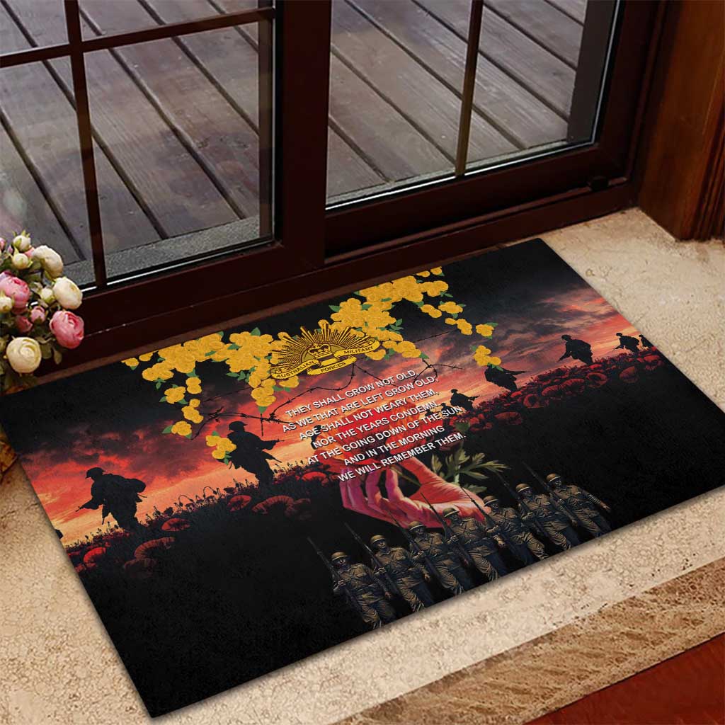 Australia ANZAC Day Rubber Doormat Forever in My Thoughts