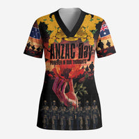 Australia ANZAC Day Scrub Top Forever in My Thoughts - Polynesian Pride