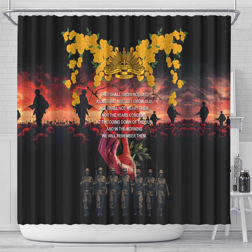 Australia ANZAC Day Shower Curtain Forever in My Thoughts