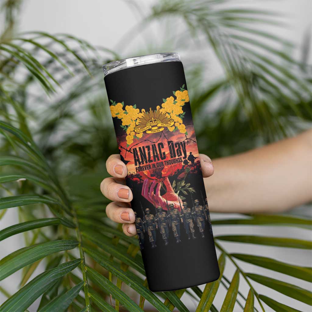 Australia ANZAC Day Skinny Tumbler Forever in My Thoughts