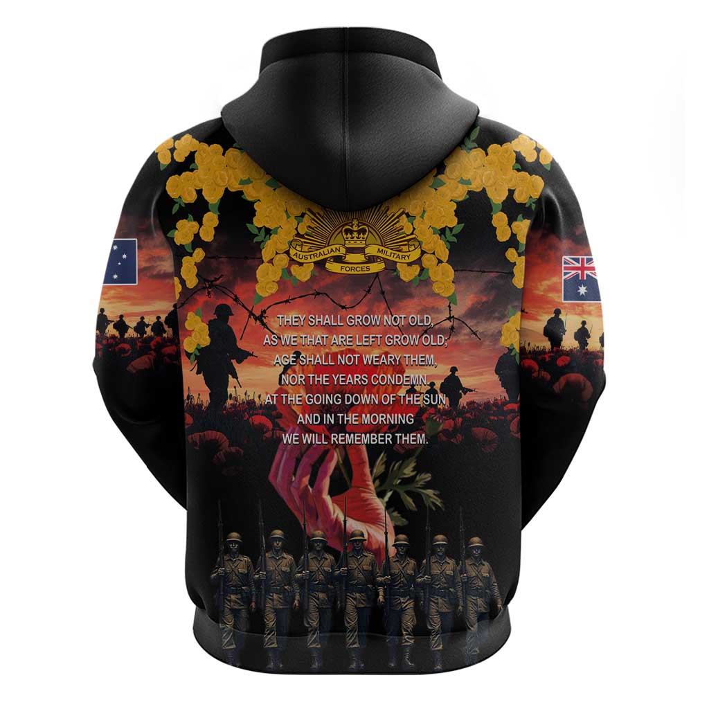 Australia ANZAC Day Zip Hoodie Forever in My Thoughts