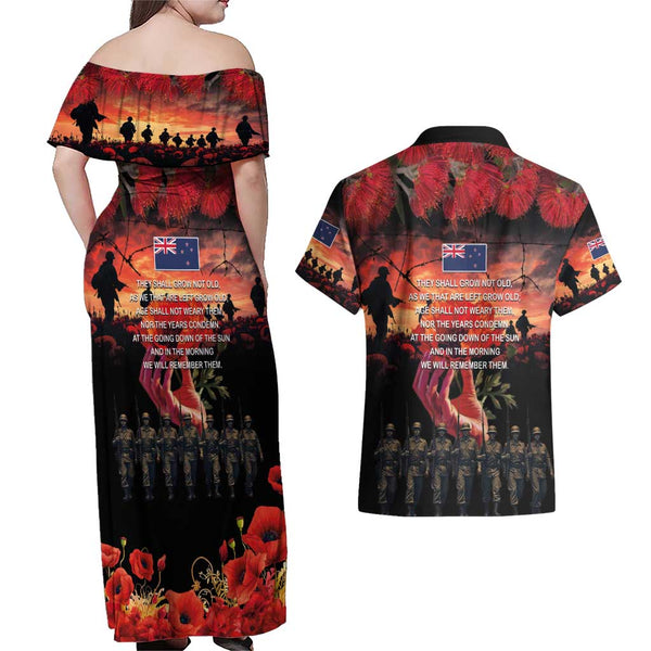 Personalized Hawaii Maui Couples Matching Off Shoulder Maxi Dress and Hawaiian Shirt Polynesian Fish Hook Hibiscus Green Version LT05