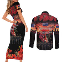 New Zealand ANZAC Day Couples Matching Short Sleeve Bodycon Dress and Long Sleeve Button Shirt Forever in My Thoughts
