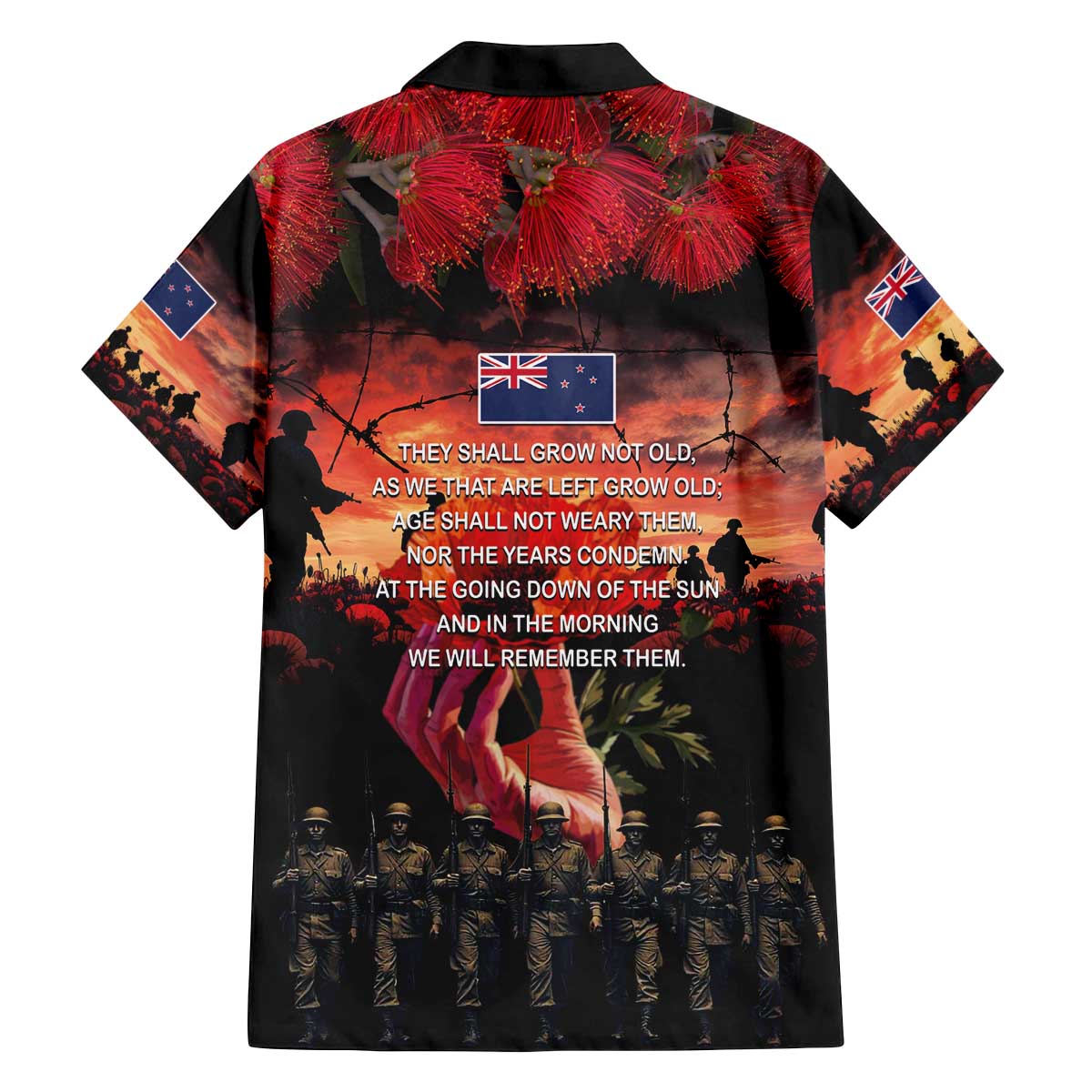 New Zealand ANZAC Day Family Matching Off The Shoulder Long Sleeve Dress and Hawaiian Shirt Forever in My Thoughts