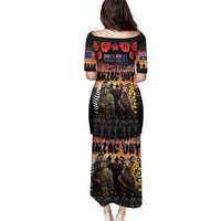 Australia and New Zealand ANZAC Day Family Matching Puletasi and Hawaiian Shirt Kangaroo and Kiwi Bird Soldier - Forever in My Thoughts