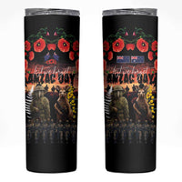 Australia and New Zealand ANZAC Day Skinny Tumbler Kangaroo and Kiwi Bird Soldier Forever in My Thoughts