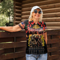 Australia ANZAC Day Women Polo Shirt Kangaroo and Koala Soldier - Forever in My Thoughts