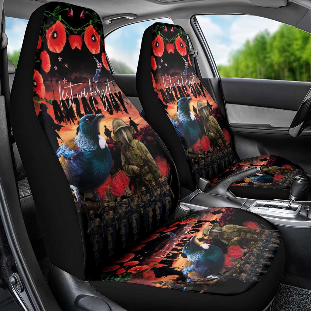 New Zealand ANZAC Day Car Seat Cover Tui Bird and Kiwi Bird Soldier - Forever in My Thoughts