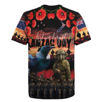 New Zealand ANZAC Day Rugby Jersey Tui Bird and Kiwi Bird Soldier - Forever in My Thoughts