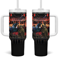 New Zealand ANZAC Day Tumbler With Handle Tui Bird and Kiwi Bird Soldier Forever in My Thoughts