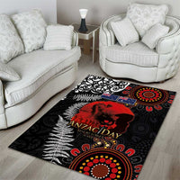 Australia and New Zealand ANZAC Day Area Rug Aboriginal and Maori Art Pattern - Gallipoli Lest We Forget