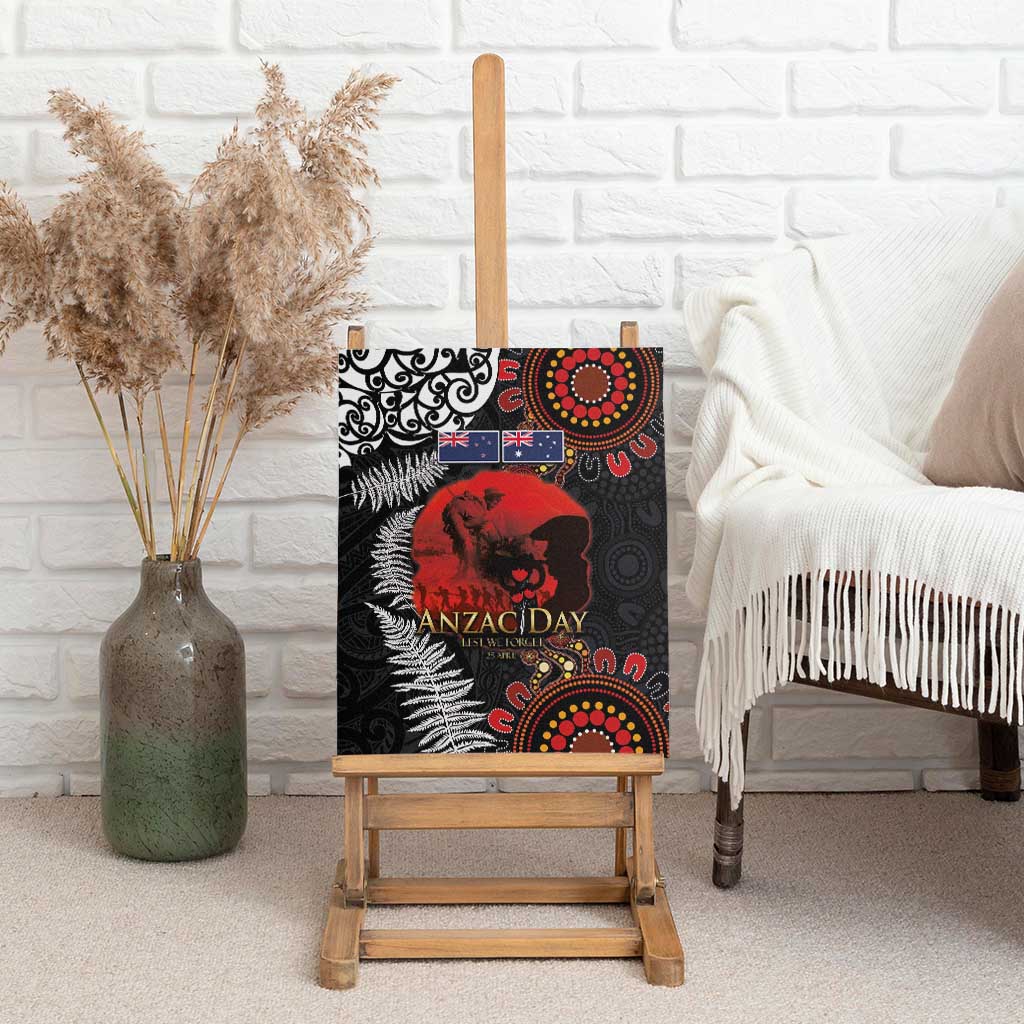 Australia and New Zealand ANZAC Day Canvas Wall Art Aboriginal and Maori Art Pattern - Gallipoli Lest We Forget