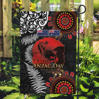 Australia and New Zealand ANZAC Day Garden Flag Aboriginal and Maori Art Pattern - Gallipoli Lest We Forget